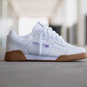 Reebok Workout Plus CN2126 Men's White Gum Leather Low Top Sneaker Shoes Size 11